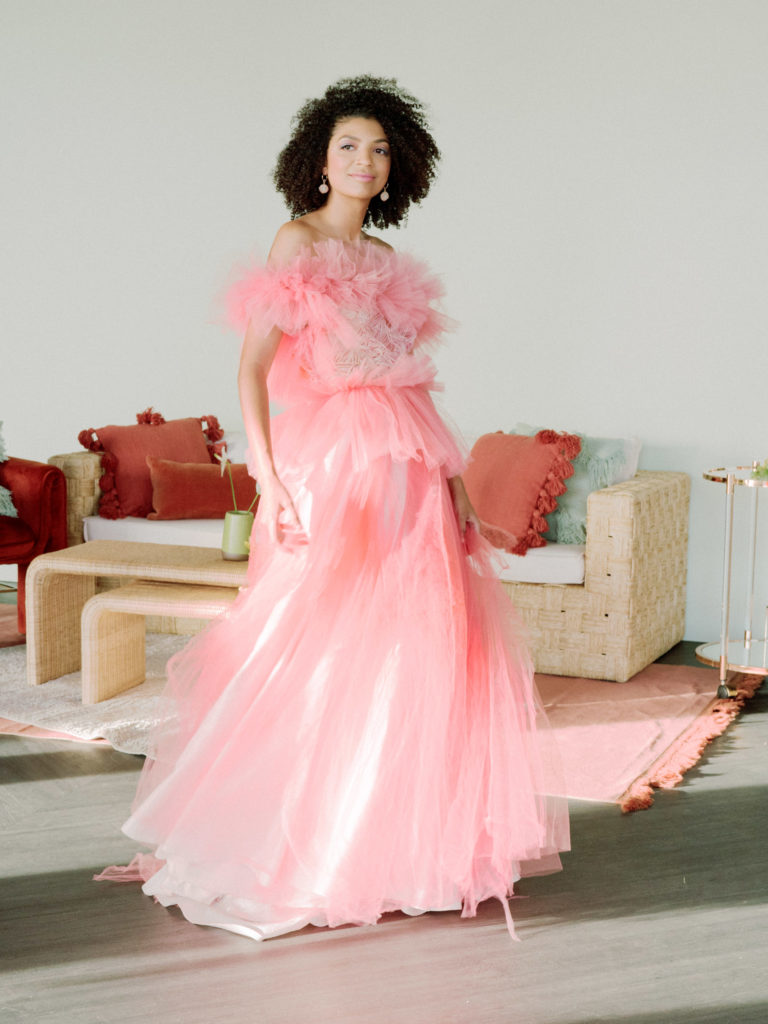 Elizabeth Dye Pink Tulle Gown
